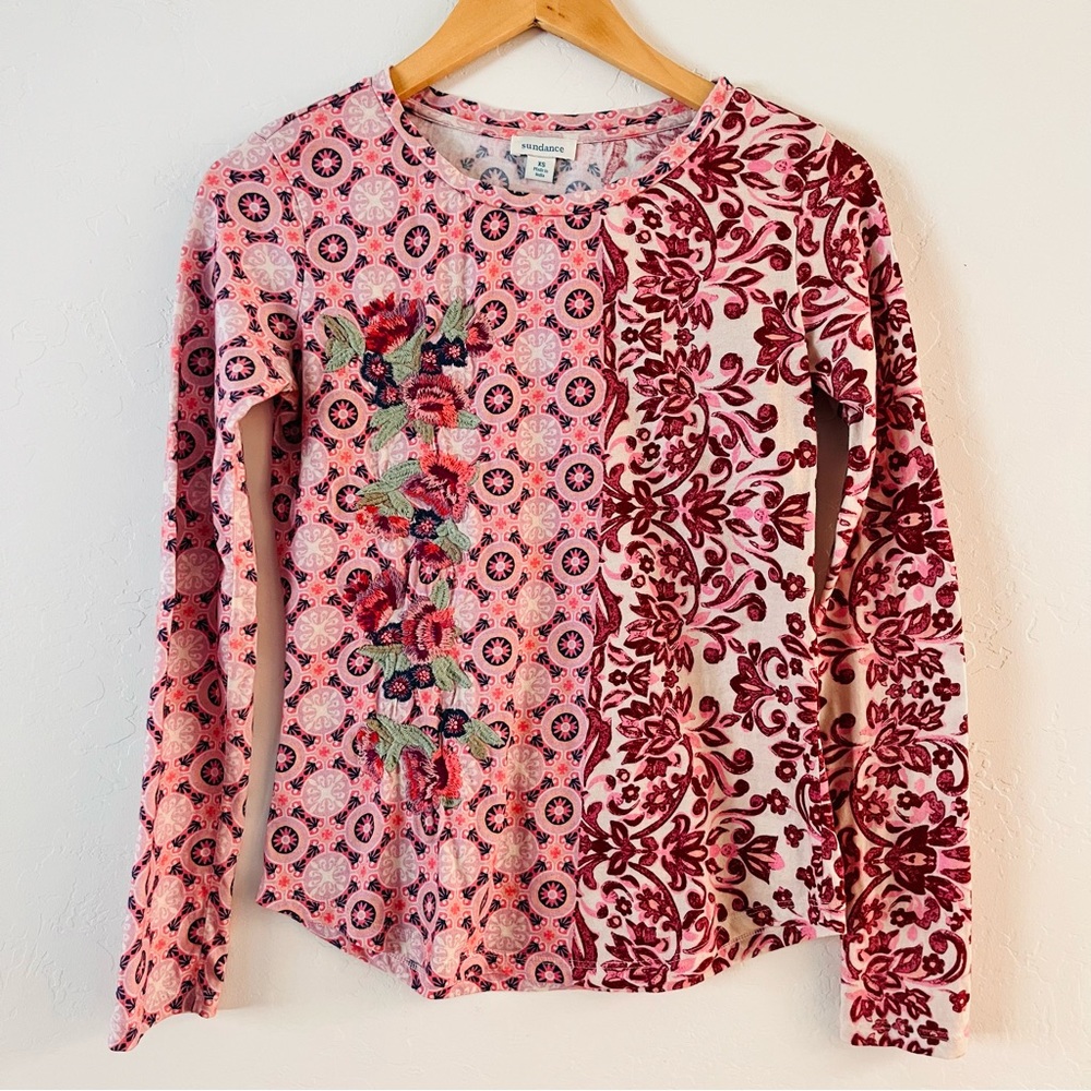 Sundance Pink Celebration Long Sleeve Tee | XS